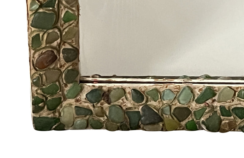 20th Century decorative hand made seaglass mosaic mirror. 