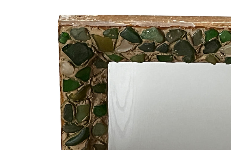 20th Century decorative hand made seaglass mosaic mirror. 