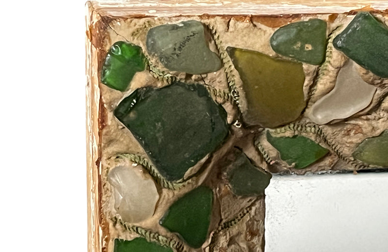 20th Century decorative hand made seaglass mosaic mirror. 