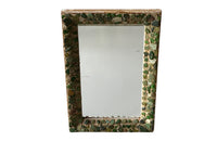 20th Century decorative hand made seaglass mosaic mirror. 