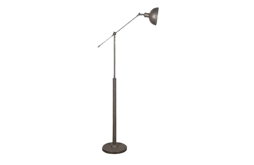 20th Century French iron floor lamp in the industrial style. 