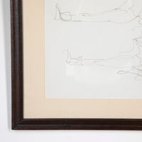two ink sketches of a ballet dancer limbering up