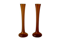 Mid century amber coloured glass tall vases