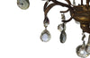 20th century and pretty gilt metal and wood chandelier with floral and foliate decoration