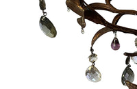 20th century and pretty gilt metal and wood chandelier with floral and foliate decoration