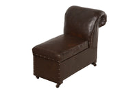 scroll back antique footstool with incorporated coffer - French Antique Furniture - 