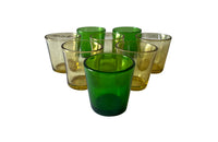 Set of eight vintage French votive glasses 