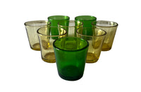 Set of eight vintage French votive glasses 