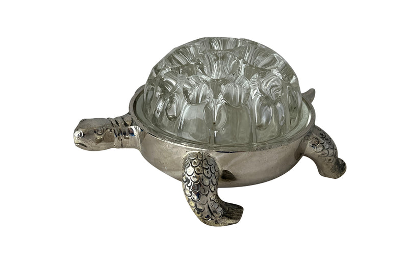 20TH CENTURY SILVERPLATE TURTLE FLOWER ROSE