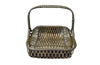 Elegant, silver plate woven basket with handle