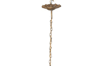 Spanish gilt metal, bulrush chandelier with six branches .