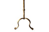 Chic, Spanish, gilt iron cocktail table with hammered and rope rim top on hammered ringed stem and decoratively shaped tripod base.