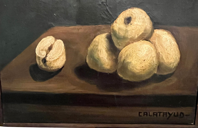 SIGNED FRENCH STILL LIFE PAINTING WITH APPLES