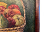 Vintage oil painting of a large basket of fruit signed Robert Malinceoni