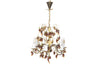 20th Century chandelier with bunched of glass grape drops and brass vine leaves.&nbsp;