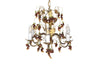 20th Century chandelier with bunched of glass grape drops and brass vine leaves.&nbsp;