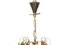 20th Century chandelier with bunched of glass grape drops and brass vine leaves.&nbsp;