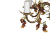 20th Century chandelier with bunched of glass grape drops and brass vine leaves.&nbsp;