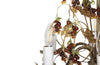 20th Century chandelier with bunched of glass grape drops and brass vine leaves.&nbsp;