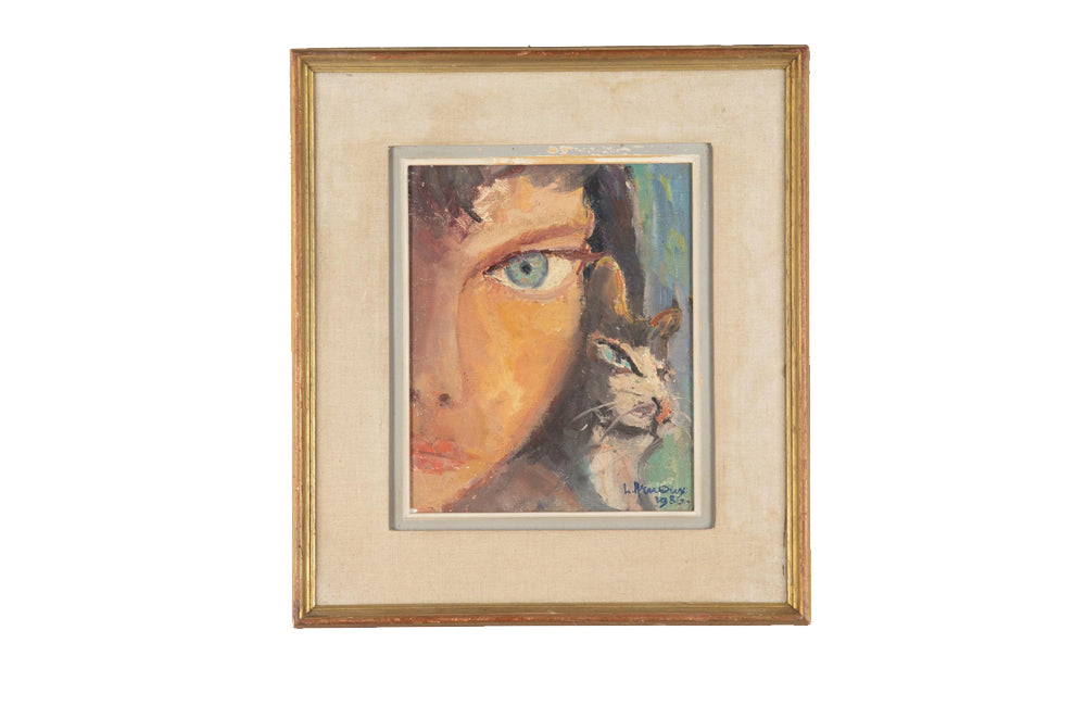 20th Century French Modernist Painting 'Cats Eyes' by Louis Arnoux