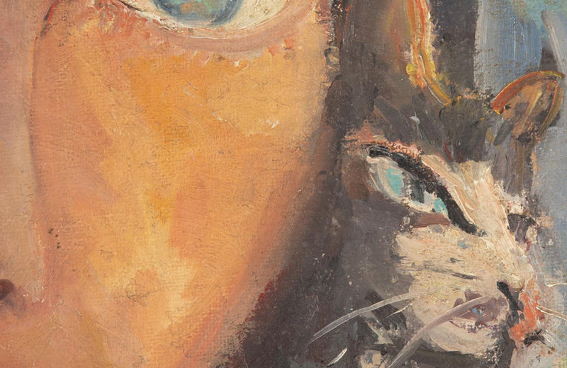 20th Century French Modernist Painting 'Cats Eyes' by Louis Arnoux