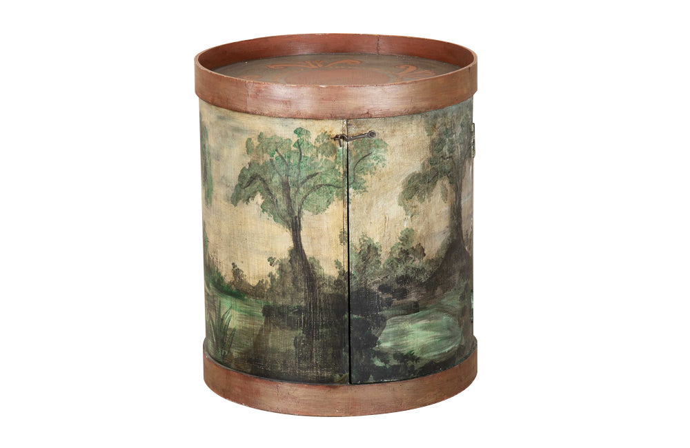 A charming 20th Century French decorative drum cupboard