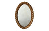 20th Century Audoux Minet oval twisted rope mirror - Mid Century Mirror