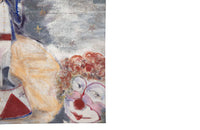 Vintage oil painting Large 20th Century French painting on hessian of a circus