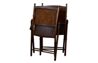 Antique chairs leather folding campaign chairs French faux bamboo - French Antique Furniture
