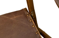 Antique chairs leather folding campaign chairs French faux bamboo - French Antique Furniture