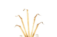 Pair of Mid 20th century Spanish gilt tole appliques wall lights sconces in the form of reeds - Mid Century wall lights