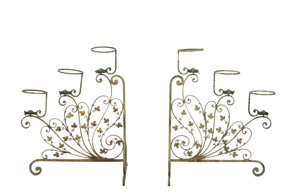 20th century decorative iron plant stands - Antique metal plant stands