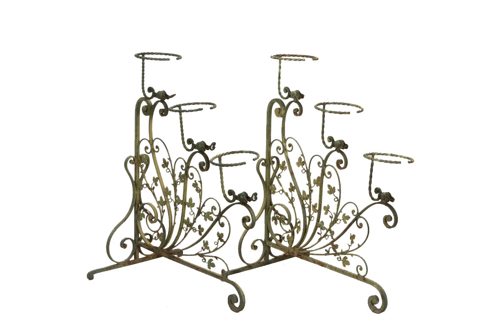 20th century decorative iron plant stands - Antique metal plant stands