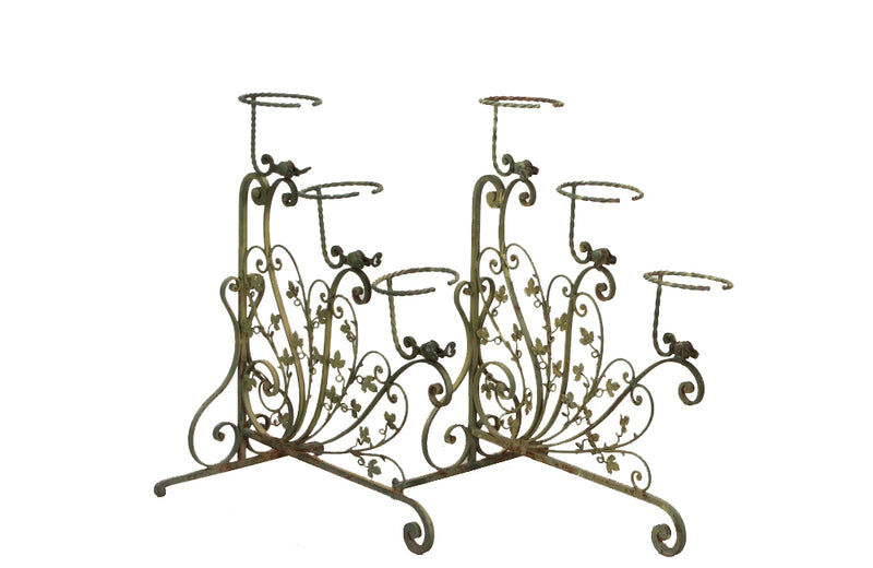 20th century decorative iron plant stands - Antique metal plant stands