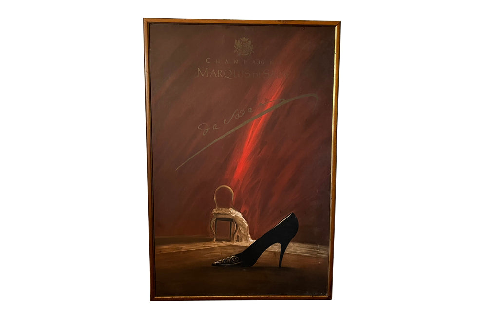Mid century advertising poster Champagne marquis de sade French by Ruben Alterio