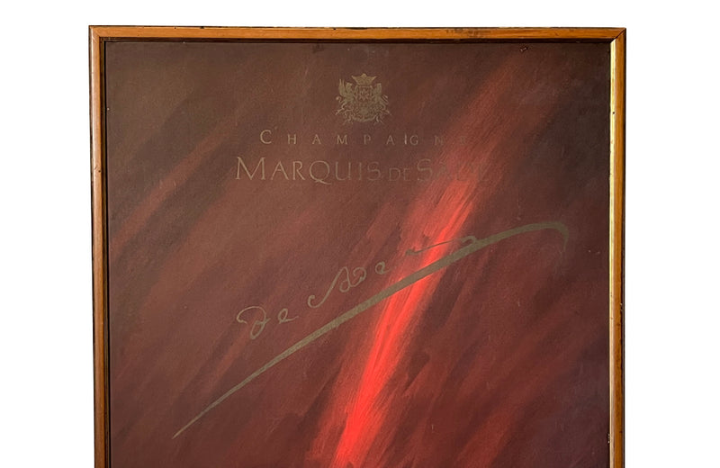 Mid century advertising poster Champagne marquis de sade French by Ruben Alterio