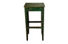 Antique side table tall green painted pedestal table French 1920s with painted decoration and central dancing female figure to the top.