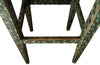 Antique side table tall green painted pedestal table French 1920s with painted decoration and central dancing female figure to the top.