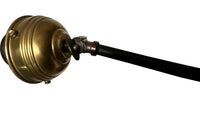 20th Century French neoclassical revival telescopic iron and brass floor lamp with adjustable bulb holder.