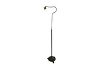 20th Century French neoclassical revival telescopic iron and brass floor lamp with adjustable bulb holder.