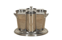 20th Century French Art Deco style silver plated wine cooler.