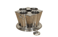 20th Century French Art Deco style silver plated wine cooler.