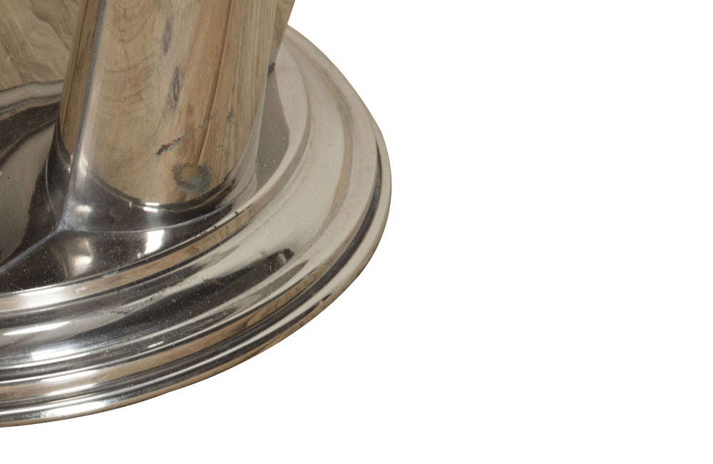 20th Century French Art Deco style silver plated wine cooler.