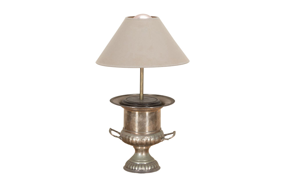 20th Century French Silver Plated Champagne Bucket Table Lamp