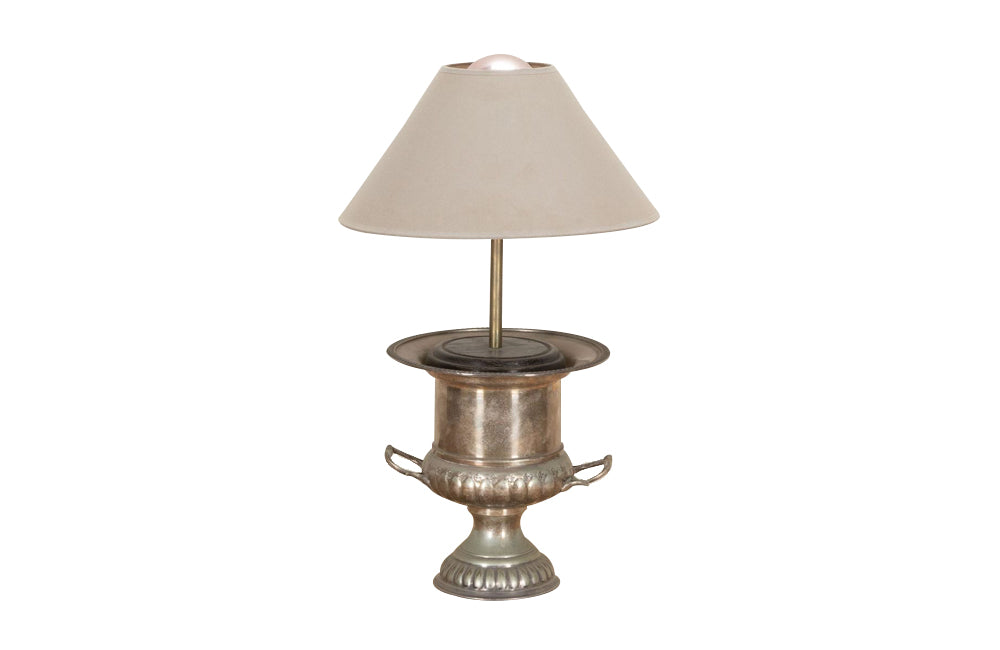20th Century French Silver Plated Champagne Bucket Table Lamp