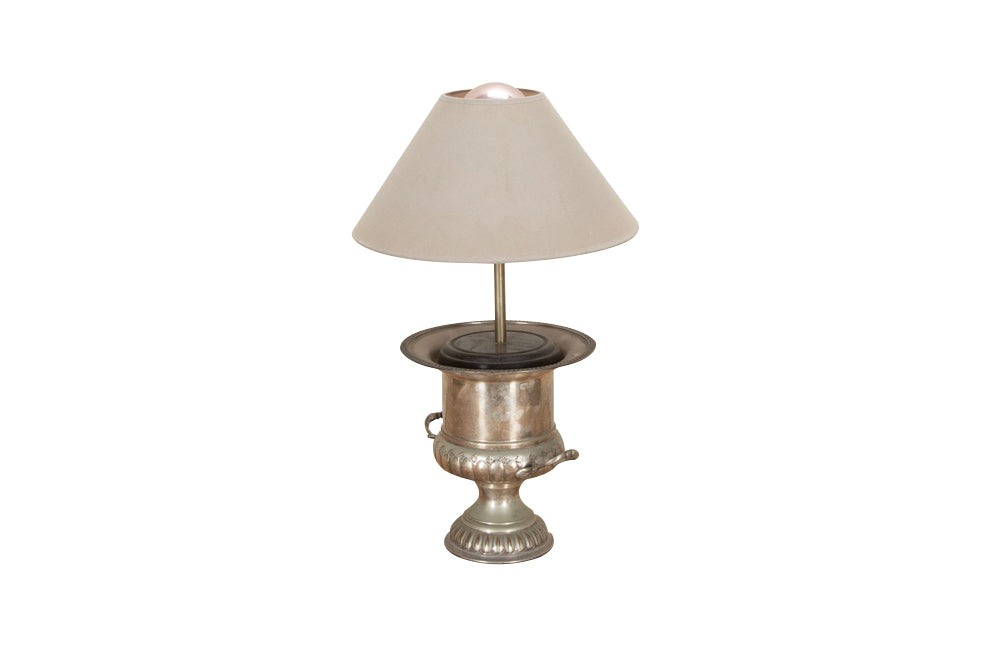 20th Century French Silver Plated Champagne Bucket Table Lamp