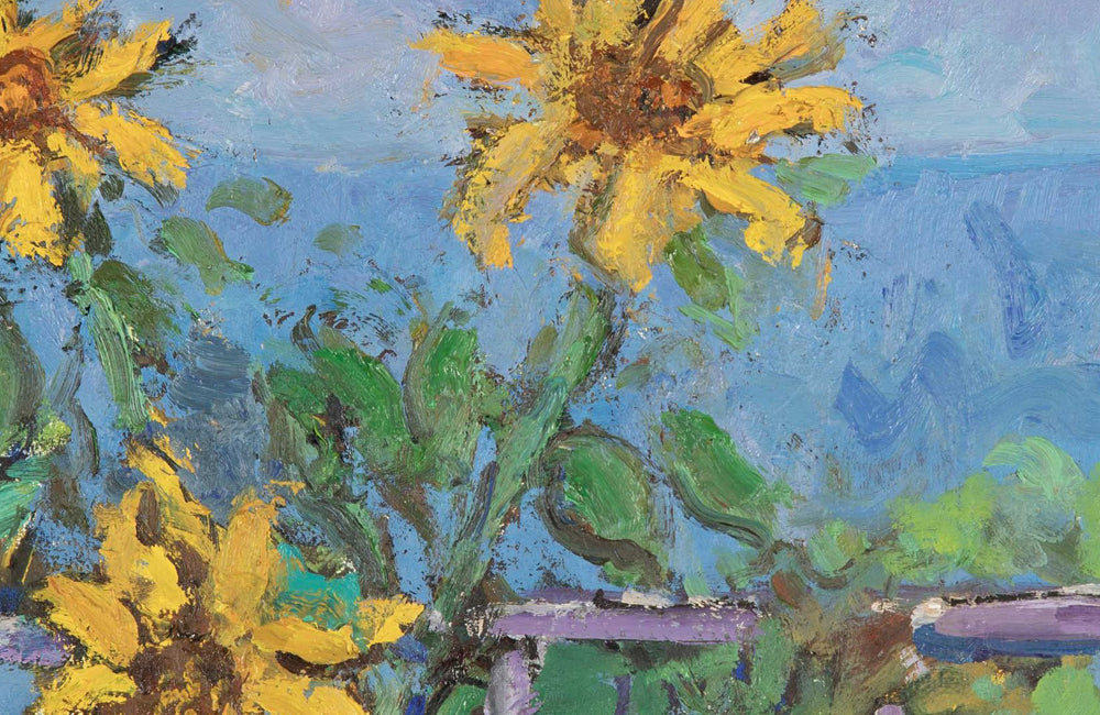 20TH CENTURY FRENCH STILL LIFE PAINTING 'SUNFLOWERS'