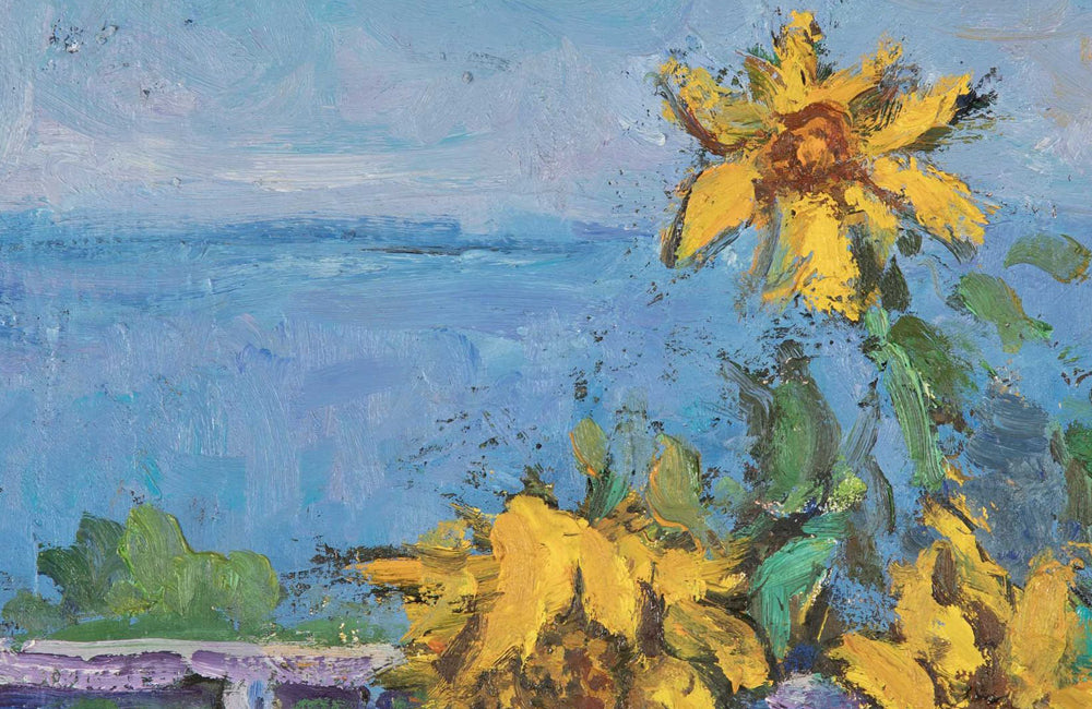 20TH CENTURY FRENCH STILL LIFE PAINTING 'SUNFLOWERS'