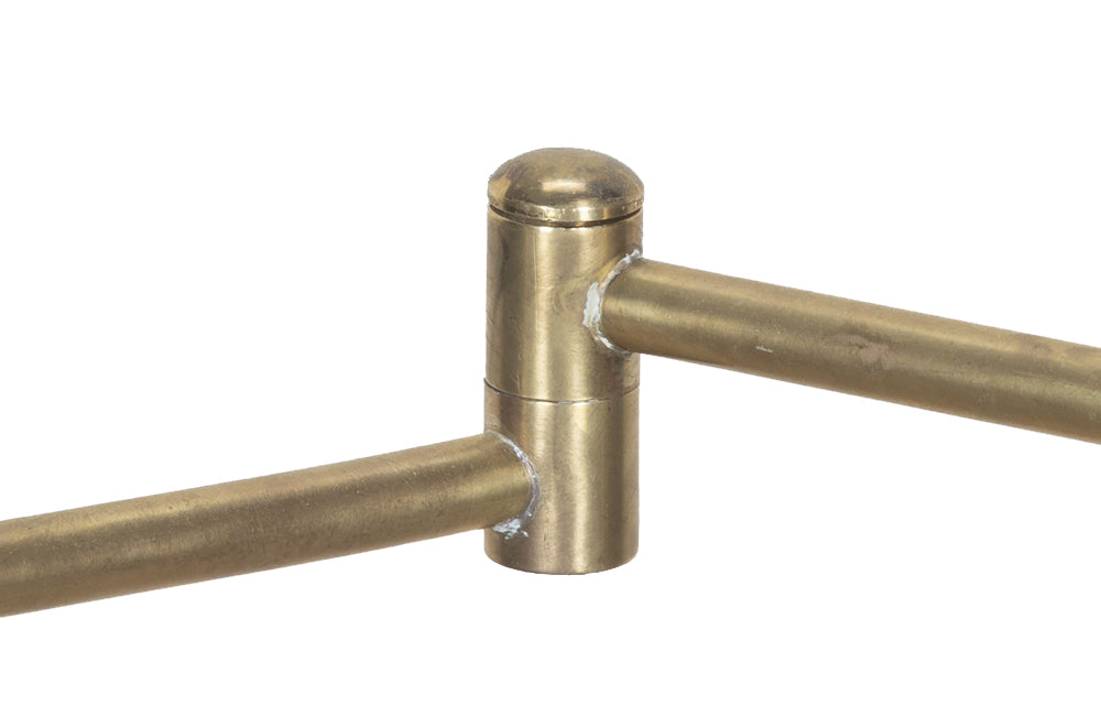 20th Century French brass reading floor lamp with articulated arm in the Art Deco style