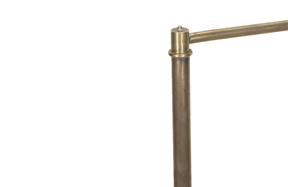 20th Century French brass reading floor lamp with articulated arm in the Art Deco style